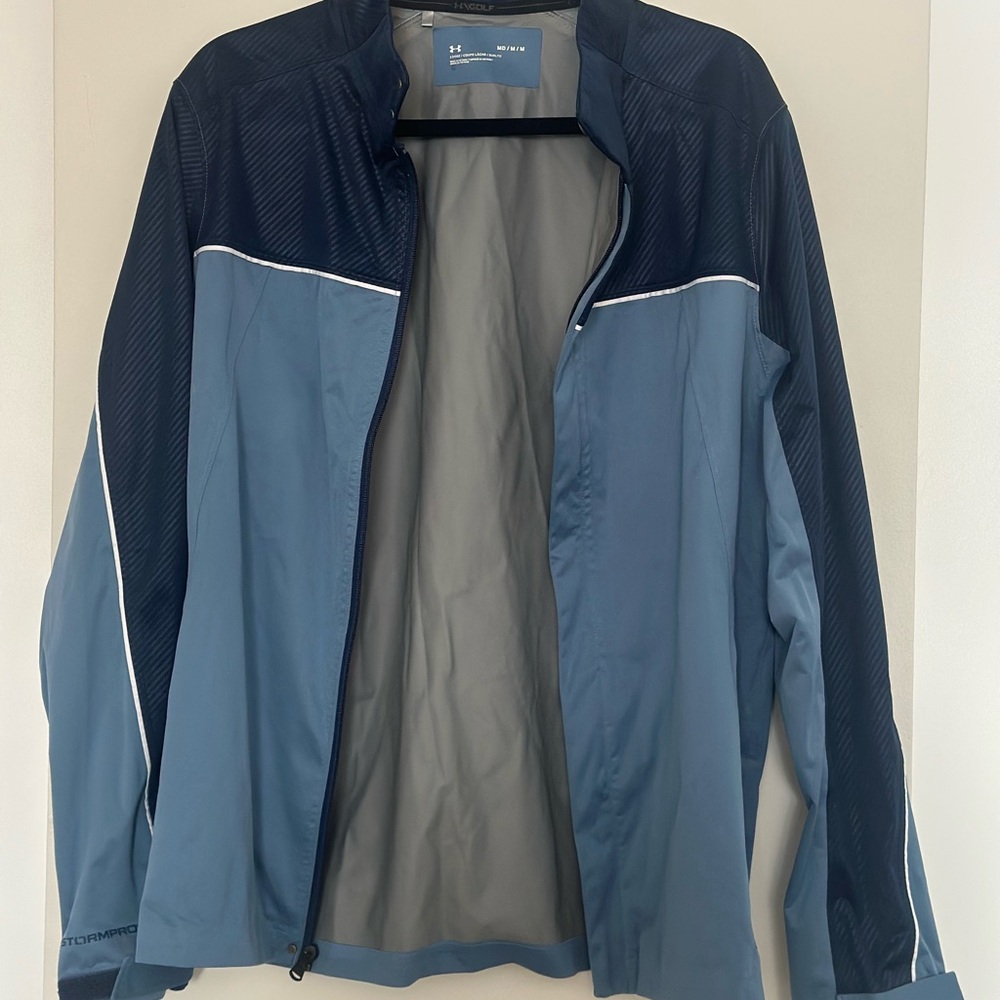 Under Armour UA Golf Stormproof Jacket Men’s Medium Blue Full Zip